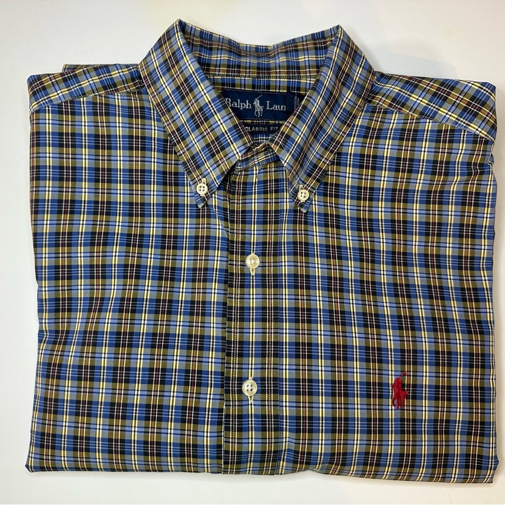 Ralph Lauren Men's Long Sleeve Button Down Oxford Shirt 16 1/2 - 36 Large